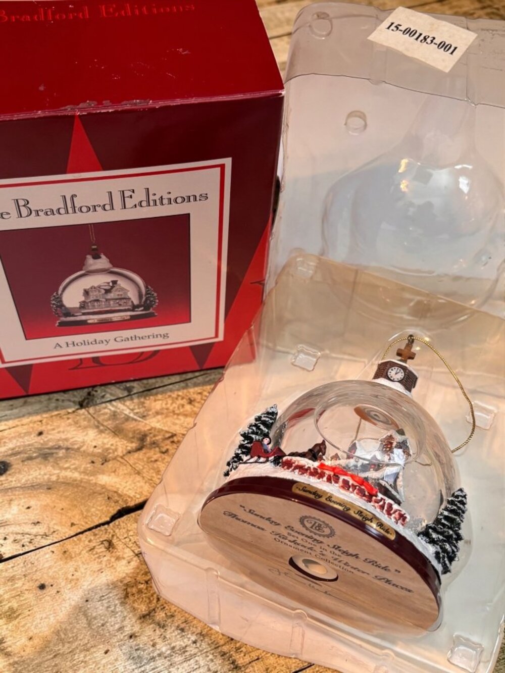 Thomas Kinkade Bradford Editions “A Holiday Gathering” Christmas Ornament Handcr